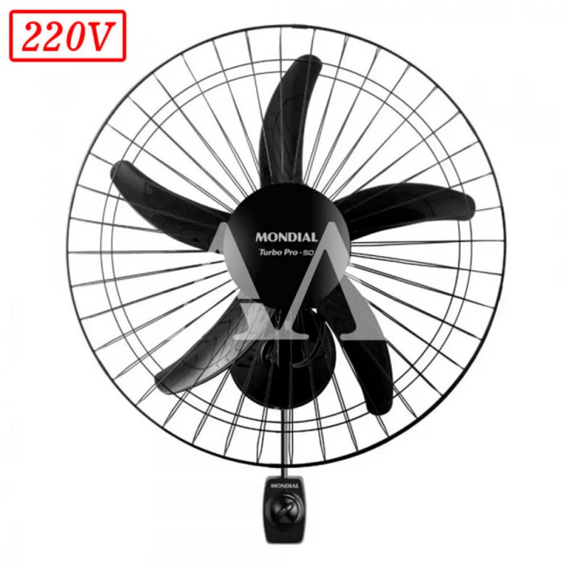 VENTILADOR MONDIAL NVP-PRO-50 PAREDE 50CM 5 PAS 3 VEL 220V PRETO